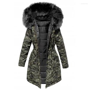 Trench femme manteaux femmes veste d'hiver à capuche Parkas manteau ample Parka col en fourrure coton rembourré vestes