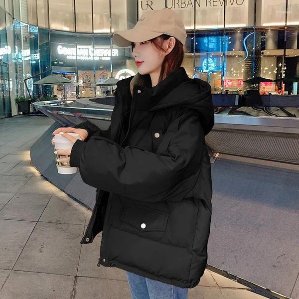 Abrigos de trinchera para mujer Mujeres Chaqueta de invierno Abrigo 2023 Con capucha Estilo coreano Puffer Negro Otoño Cálido Moda femenina Parka Abrigo Guangzhou