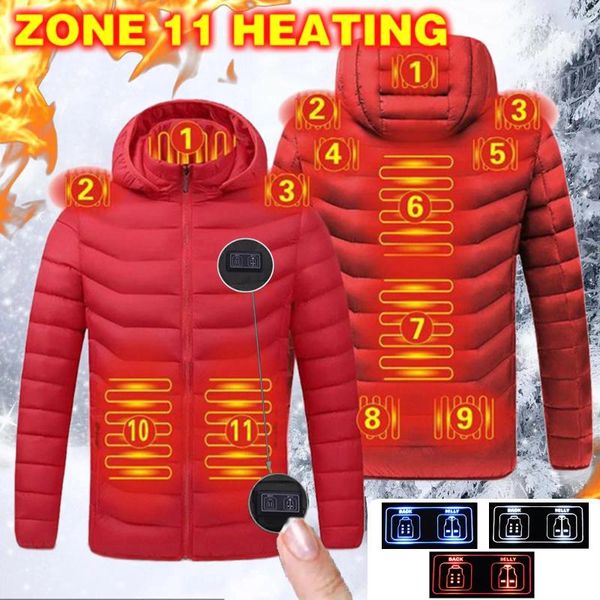 Abrigos de trinchera para mujer Mujeres Invierno Cálido USB 11 Áreas de calefacción inteligente Parkas Termostato Outwear Chaqueta de esquí versátil con calefacción eléctrica Lady