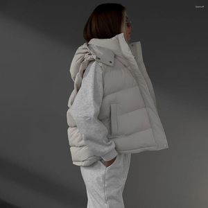 Trenchs de femmes manteaux femmes Y2K vêtements coton veste gilet tendance pour l'automne hiver fermeture éclair femme sweats à capuche robe officielle capuche sans manches