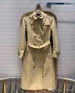 Trenchs pour femmes Women039s Long manteau double boutonnage coupe-vent imperméable ceinture mince couleur unie classique nouveau manteau