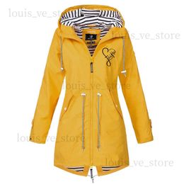 Trench Coats Femmes Femmes imperméables Affinage arc décontracté Basic Outdoors Zipper Classip Long Windbreaker Outdoor Caping Hooded Tops T231204