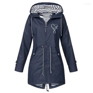 Trenchs Femmes Manteaux imperméables imperméables pour femmes Casual Basic Outdoors Manteau classique Coupe-vent à glissière en plein air Long Escalade Tops à capuche