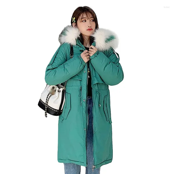 Abrigos de trinchera para mujer Chaquetas de invierno para mujer y 2023 Parkas para mujeres Long Wadded Outwear Outwear con una capucha Abrigo de cuello de piel grande