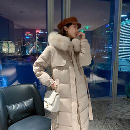 Gabardina para mujer X-Long Winter Women Down Jacket Coton Ropa Snow Thick Ladies Army Green Long Fur Parkas con capucha Warm