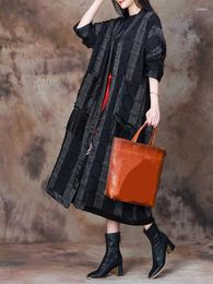 Trenchs de femmes Xitao Casual Vintage Femmes Manteau Mode Poche Poche Épissage Contraste Couleur 2023 Automne ZZ0033