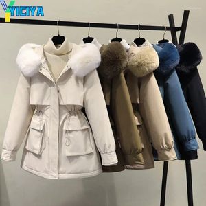 Casacos de trincheira femininos Yiciya jaqueta destacável parkas usar uma roupa e três jaquetas mulheres de alta qualidade algodão moda vintage