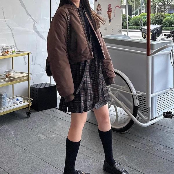 Gabardinas de mujer Yihan 2023 Beaver Street Fashion Traje de vuelo de cintura alta Abrigo de algodón Cuello redondo Diseño de manga larga