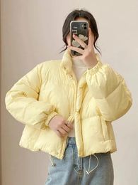 Abrigos de trinchera para mujer Zoki Preppy Style Women Puffy Coat Casual Coreano Grueso Cálido Parkas Invierno Moda suelta Manga larga Mujer Simple Sólido