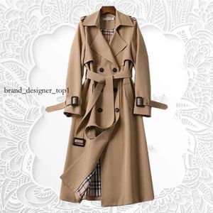 Dames Trench Luxury Designer Coats Spring herfst topkwaliteit vrouw Koreaanse dubbele borsten midden lange dames straatstijl overjas windjack vrouw