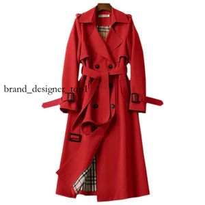 Dames Trench Luxury Designer Coats Spring herfst topkwaliteit vrouw Koreaanse dubbele borsten midden lange dames straatstijl overjas windjack vrouwelijk FC57
