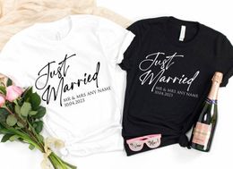 Dames t -shirt net getrouwd gepersonaliseerde man en vrouw paren huwelijksreis eindelijk bij elkaar passende bruiloft tee 100cotton streetwear goth y2k 230311
