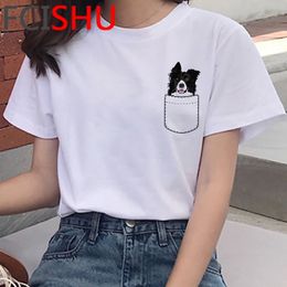 T-shirt femme Shiba Inu bouledogue français Border Collie Corgi carlin t-shirt haut d'été femme harajuku kawaii tumblr vêtements 230510