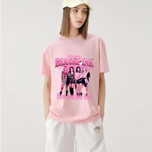Dames T-shirt T-shirt meisje 100 katoen oversized zwart roze grappige ster idool grafische print losse kleding merk dames tee wit 2023 streetwear 230906