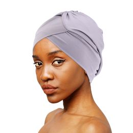 Femmes Turban Twist Style Bandeau Bonnet De Natation Bandana Soild Couleur Bande Élastique Natation Headwrap Doux Headcover Cheveux Accessoires