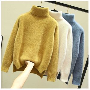 Dames Turtleneck Trui Cashmere Herfst Winter Vrouw Sweaters voor Vrouwen 2020 Dikke Gebreide Pullover Jumper Vrouwelijke Lange Mouw X0721