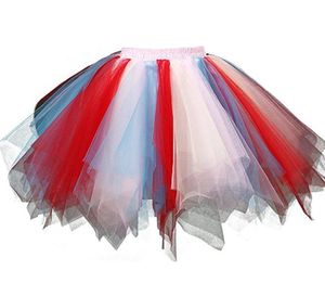 Femme Tutu Tulle Jupe Années 50 Ballet Bubble Dance Mini Jupes Vintage Mesh Layered Jupons Costume d'Halloween Cosplay Costume de Soirée S XL XXL