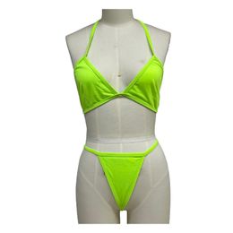 tweedelige bikini zwempak voor dames sexy driehoek top zwempak veter speelse bikini set