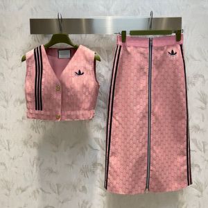 Vestido de dos piezas para mujer Trajes casuales Letras diseñador de lujo chaqueta de mujer Abrigos para mujer Chaqueta sin mangas Cool Girls Streetwear conjunto de diseñador