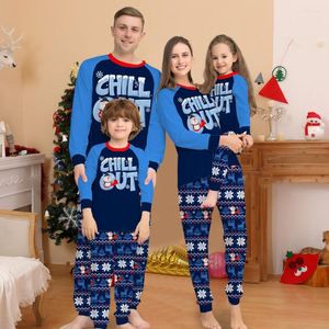 Pantalons de deux pi￨ces pour femmes 1 set Fashion Christmas Parent-Child V￪tements Cold Round Family Matching Pyjamas No￫l Ajouter une atmosph￨re