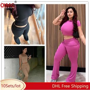 Pantalons féminins à deux pièces 10 Ensemble de gros Sentiz-vous des femmes Spring Tracksuit T-shirt à manches courtes T-shirt Casual Sportswear Vêtements en vrac 10651