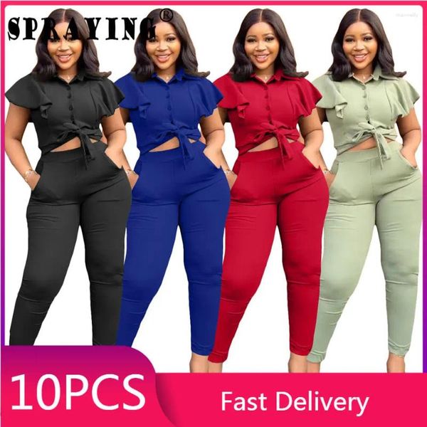 Pantalons à deux pièces pour femmes 10sets objets en vrac Lots de gros pant