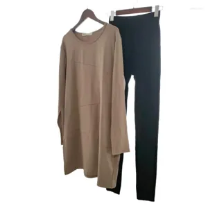 Pantalones de dos piezas para mujeres 2 A Leggings de moda de primavera y otoño de tamaño grande y leggings