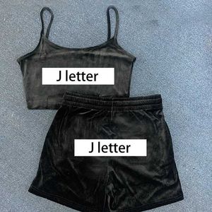 Pantalons de deux pièces pour femmes 2 pièces Femme Tentillage de camisole Velvet Slvele Slvele Slvelet Top and Shorts Set Sexy Tank Top et cordon Short avec poches Swe T240523