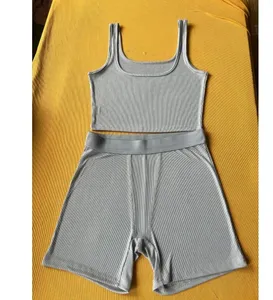 Tweedelige broek voor dames 2023 Dameskleding Tanktops 2 shorts Set Skims Tweedelige loungekleding Legging Yoga Gym Fitnesssets 887