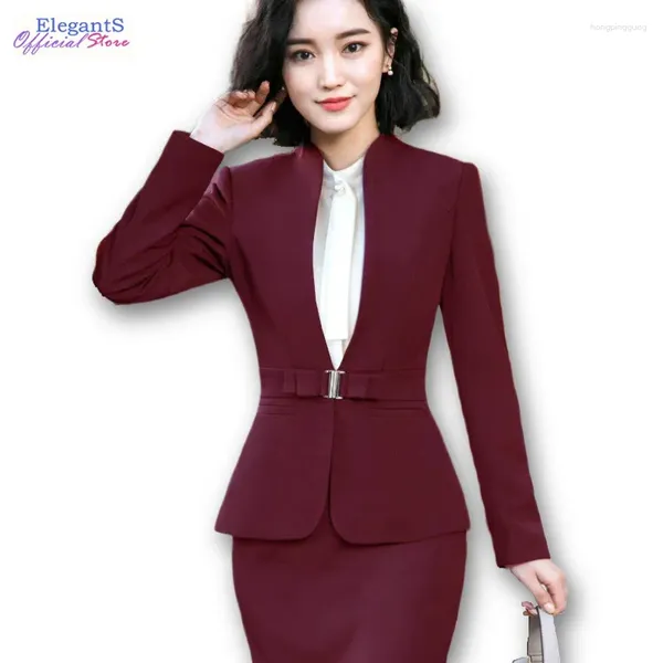 Pantalon de deux pièces pour femmes 2024 Pantalon élégant Costumes Femmes 2 Set Business Work Wear Uniformes Bureau Lady Pantalon Blazer Ensembles Femme Formelle