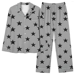 Pantalon deux pièces pour femmes 2024 printemps automne loisirs ameublement Star lâche mode imprimé pyjamas et vêtements de nuit ensemble pièces