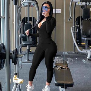 Pantalones de dos piezas para mujer Otoño Casual Slim Yoga Fitness Set para mujer Kardashian Skims Blusa Sudaderas con capucha Pantalones Trajes deportivos verdes Traje