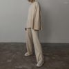 Pantalons de deux pi￨ces pour femmes Panneaux d'automne Pull en tricot l￢ches Ensemble 2022 Femmes Chandails ￠ couches chauds