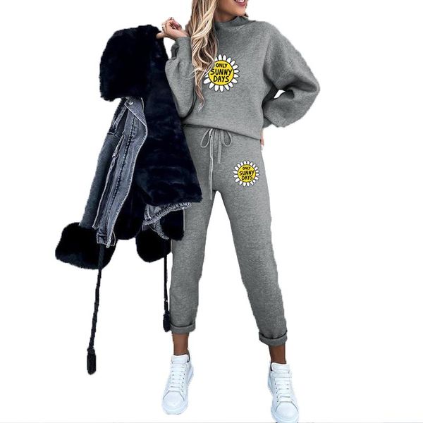 Pantalons de deux pièces pour femmes Bikinis Secret Femme Chaud Sweat à capuche solide Ensembles Sweatshirts et pantalons longs Survêtements de mode Sweat-shirt Jogger Su