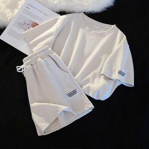 Pantalones de dos piezas para mujeres Trajes de deporte casual para mujeres Tiratriz de manga corta de verano pantalones cortos de dos piezas
