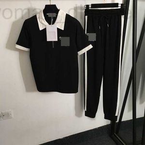 Dames tweedelige broek Designer 2024 Nanyou Nieuwe set Fashion Casual Letter Borduurwerk Zipper Polo shirt met korte mouwen+Casual XA1F