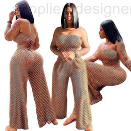 Dames tweedelige broekontwerper DD0040 NIEUW CASUAL SEXY Cool Wrapped Chest Lace Set Loose Wide Been Udxu