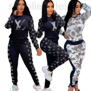 Dames tweedelige broekontwerper DD5556 Casual Fashion Sports Set Hoge elastische katoenen pocket 1Y1A