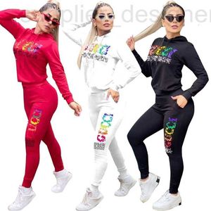 Dames tweedelige broekontwerper DD6663 Casual Sports Fashion Hot Stamping Set, lange mouwen met een kap van hoge mouwen hoogwaardige herfst en winter tweedelige set yiov