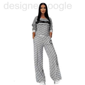 Dames tweedelige broek designer sets mode casual draadset lange mouwen losse wijde pijpen 409B