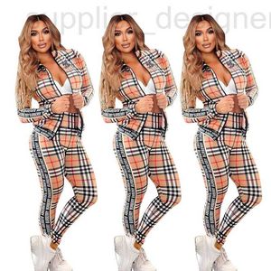 Tweede stuk broekontwerper van dames Tweedelige DD0003 Casual en modieus merk Lange mouwen broek Zipper Set ND60