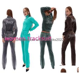 Tweedelige damesbroek Designer dameskleding Dames sappige trainingspakken Veet trainingspak Coutoure Set trainingspak Couture Juciy Coture D Dhvwh