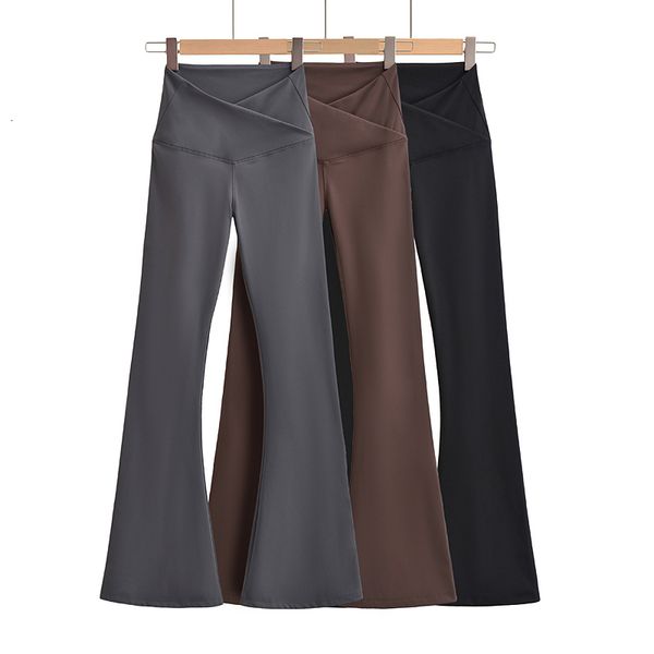 Pantalon deux pièces pour femmes, tenue d'automne, pantalon de yoga skinny, leggings évasés, style coréen, streetwear, jambe décontractée, noir 230715