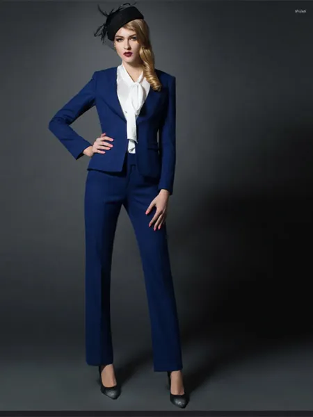 Pantalon Deux Pièces Pour Femmes Mode Un Bouton Costume Pour Dames Vêtements De Travail Smoking Formel Négociation D'affaires Adapté Aux Occasions (Veste Pantalon) 12