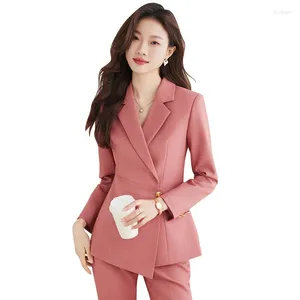 Pantalons à deux pièces pour femmes conceptions uniformes formelles Pants pour femmes Ol Styles Business Work Wear Blazers Office Dames Spring Autumn Troupers