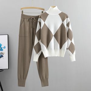 Pantalons de deux pièces pour femmes Géomatriques Suisseaux de pull pour femmes