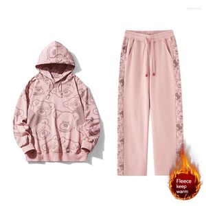 Pantalon de deux pièces pour femmes de haute qualité coton coréen street ours sweat-shirt Sweat Sounge Set Vêtements pour hommes Femmes Harajuku Streetwear 2023