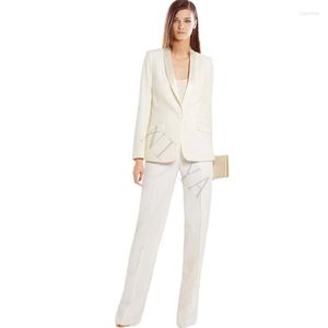 Pantalon de deux pièces pour femmes Ivory Femme's Business Cost Formal Office Pant Female Work Wear 2 Set One Button Uniform Designs Blazer Custom