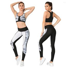 Pantalon deux pièces pour femme Jogging soutien-gorge survêtement haut court vêtements de sport 2 ensemble Yoga tenue dames vêtements Leggings pour Fitness