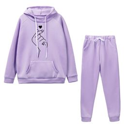 Tweede stuk broek voor dames heren tracksuits casual tracksuit dames hoodies 2 -delige set s outfits herfst sweatshirts capuchon pullover fleece pant pakken joggen femme